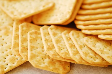 Fresh crunchy cracker with onion and salt 