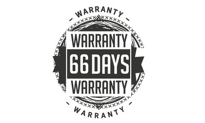 Fototapeta na wymiar 66 days warranty rubber stamp guarantee