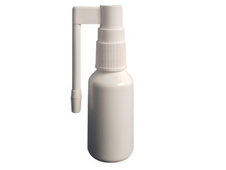 throat spray bottle. closed stem, isolated on white background