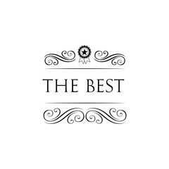 The Best winner award lettering. Vector file.