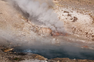 Beryl Spring in Yellowstone National Park in Wyoming in the USA
