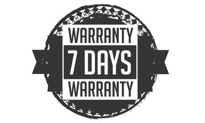 7 days warranty rubber stamp guarantee