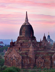 Fototapeta na wymiar Sunset over Bagan, Mandalay Division, Myanmar