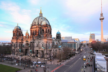 Full of tourists enjoy visiting Berlin Cathedral , Berliner Dome at daytime, Berlin ,Germany