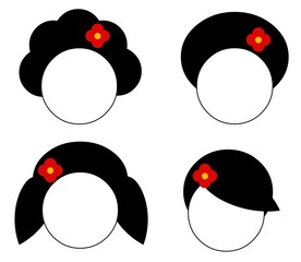 Ícones de cabelo feminino