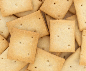 Close view of several hard bread crackers.