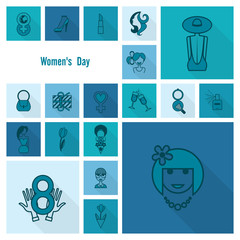 Womans Day Icon Set