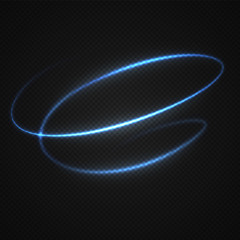 Neon blurry circles at motion .