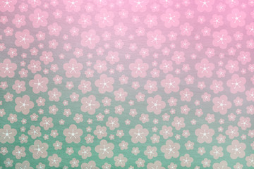 Pink and green sakura spring background with soft stone texture behind - japanese, flowers, cherry blossom © StudioN