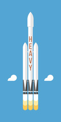 Heavy rocket. Powerful startup. Road to space.