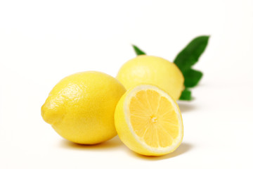  lemons on white background