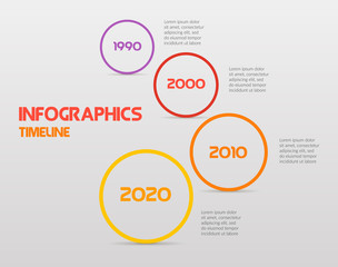 Round steps timeline circle infographics - can illustrate a strategy, workflow or team work, vector flat color