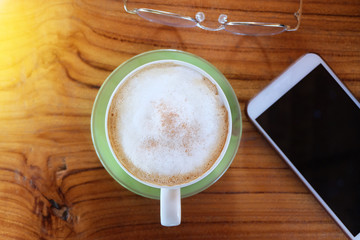 close up coffee cup.