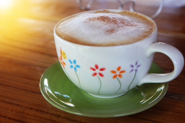 close up coffee cup.