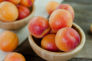 Ripe peaches fresh fruit in a bowl