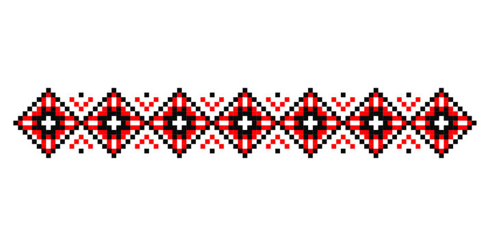 Traditional Romanian folk art knitted embroidery pattern