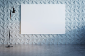 Decorative wall with the white canvas
