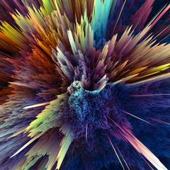 Abstract colorful explosion background. Closeup, hi-res illustration for your brochure, flyer, banner designs and other projects. Explosion lighting effect. 3D render illustration.