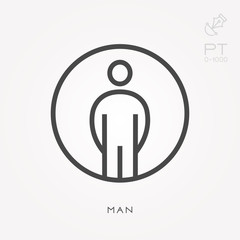 Line icon man