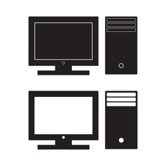 Computer Desktop icon Vector Illustration. PC Flat Sign.