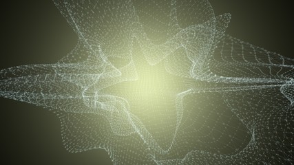 Molecule model with connected lines with dots on dark background. Medicine, technology, chemistry or science background. Scientific or medical background with molecules and atoms. 3d illustration.