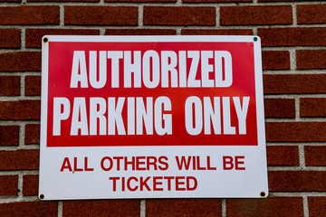 Fototapeta premium Authorized Parking Only Sign