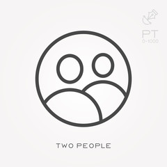 Line icon two people