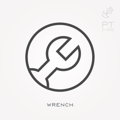 Line icon wrench