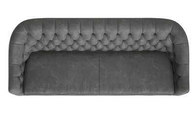 Classic tufted sofa isolated on white background.Digital illustration.3d rendering