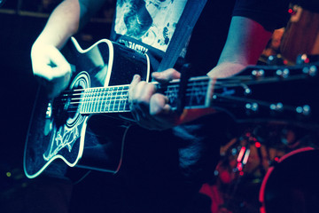 Fototapeta na wymiar guitar pro live performance