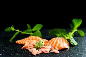 Japanese food fresh raw fish mixed sashimi