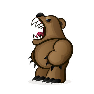 flat design grizzly bear icon