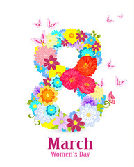 Greeting card with March 8