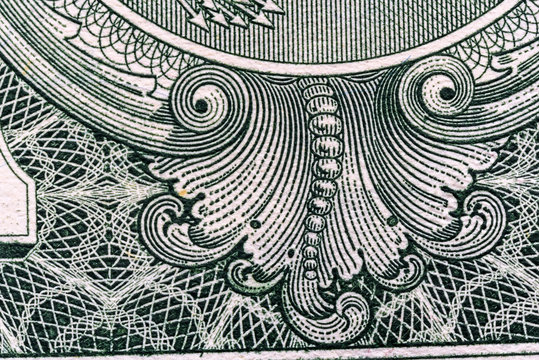 fragment of one dollar bill