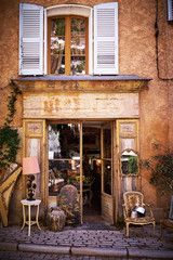 The exterior of a picturesque Provencal bric-a-brac shop