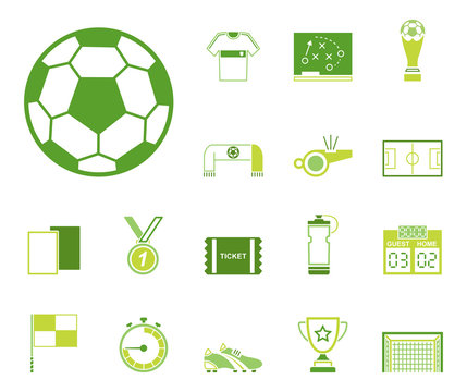 Fußball - Icons (in Grün)