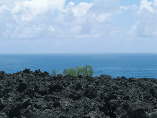 Saint Philippe / La Reunion: Hardened lava field below the Piton de la Fournaise in the east of the...