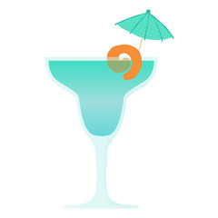 curacao cocktail vector illustration