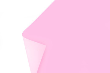 Pink Paper Corner Curl with White paper background Texture Underneath