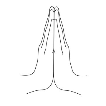 Mudra. Namaste. Hands vector illustration