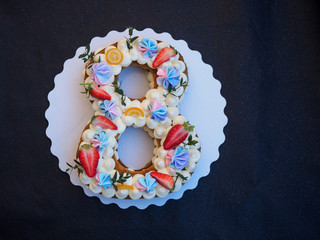 homemade cake in the form of eight