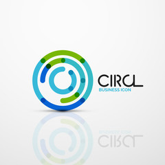 Obraz premium Abstract swirl lines symbol, circle logo icon