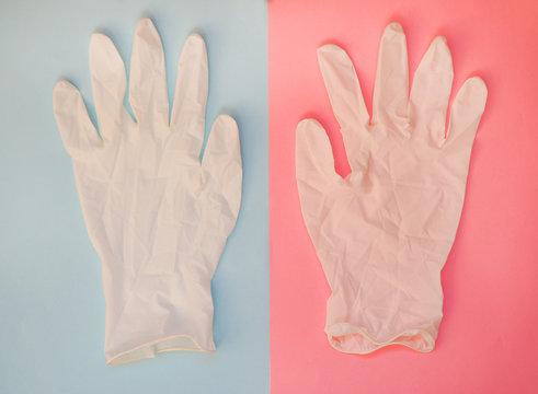 White rubber gloves
