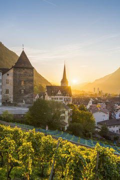 Sunrise in Chur, Grisons, Switzerland