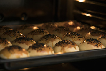 Pastries baking in the oven