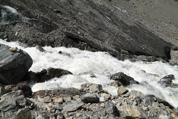 Thawing glacier in the Altay mountains