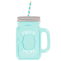 Drink jar glass vector illustration