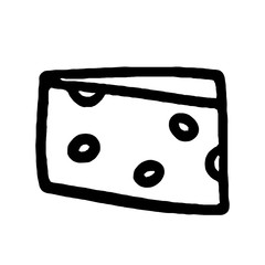 hand drawn cheese. cartoon vector and illustration