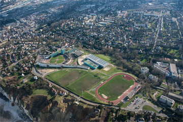 vue aérienne de la ville de Dieppe en France