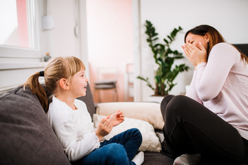 Beautiful mother and daughter spending fun time together.